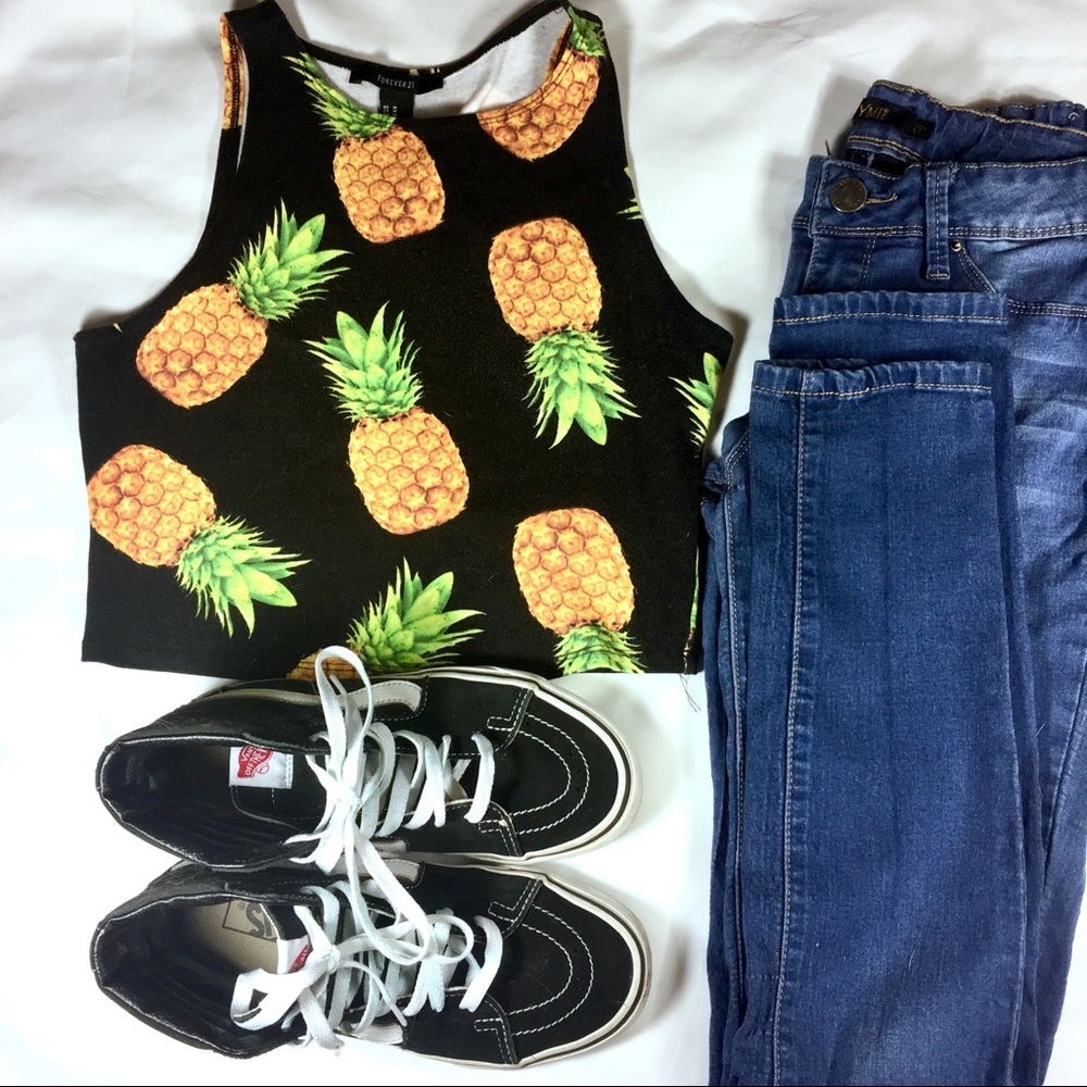 Forever 21 Pineapple Crop Top
